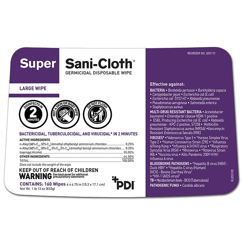 Super Sani-Cloth® Surface Disinfectant Wipe, Large Canister