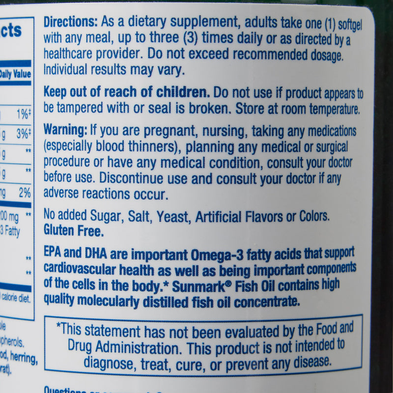 sunmark® 1200 mg Strength Fish Oil Omega-3 Supplement