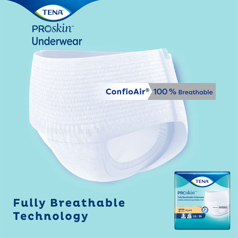 TENA® ProSkin™ Plus Fully Breathable Absorbent Underwear, Medium