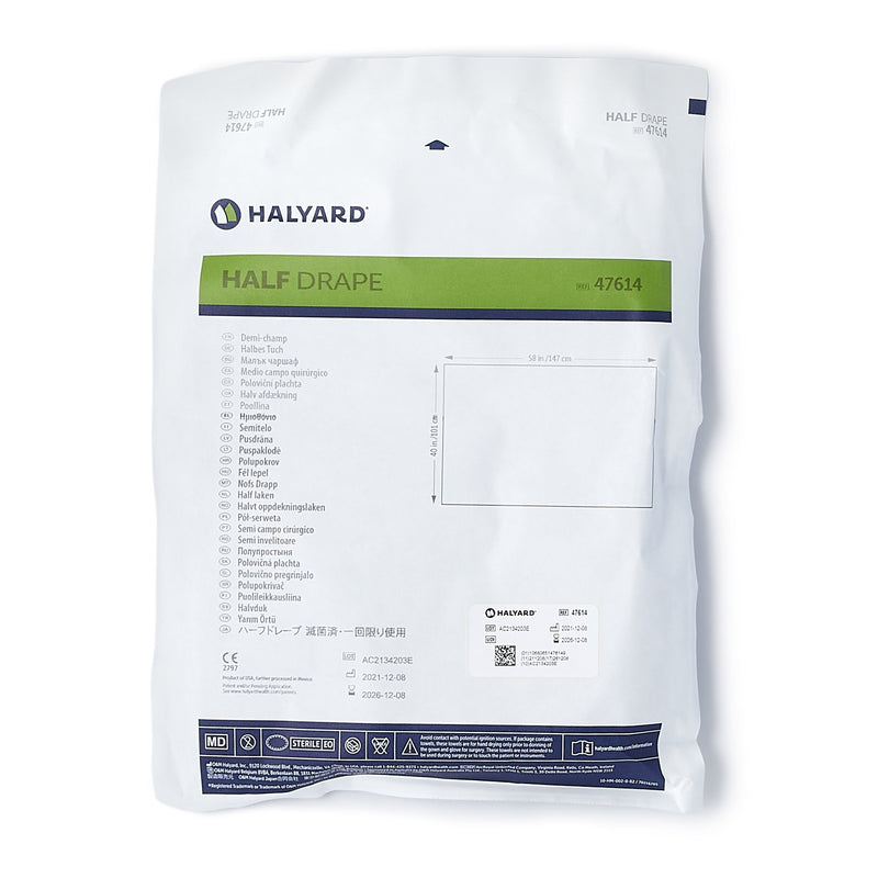 Halyard Sterile Half General Purpose Drape, 40 W x 58 L Inch