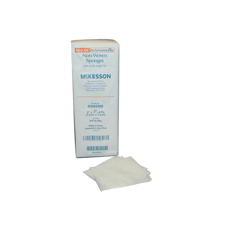 McKesson NonSterile Nonwoven Sponge, 3 x 3 Inch