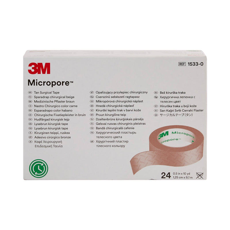 3M™ Micropore™ Paper Medical Tape, 1/2 Inch x 10 Yard, Tan