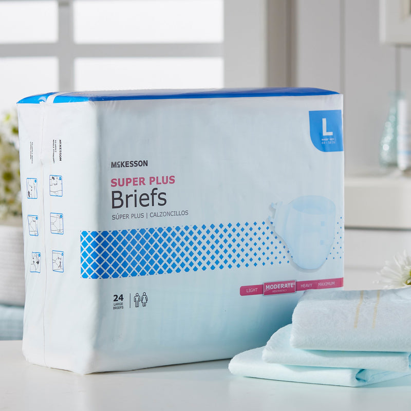 McKesson Super Plus Moderate Absorbency Incontinence Brief, Large