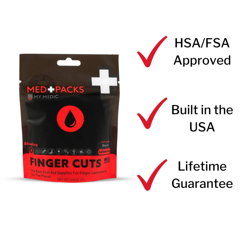 My Medic Med Packs First Aid Kit for Finger Cuts - Emergency Supplies in Portable Pouch