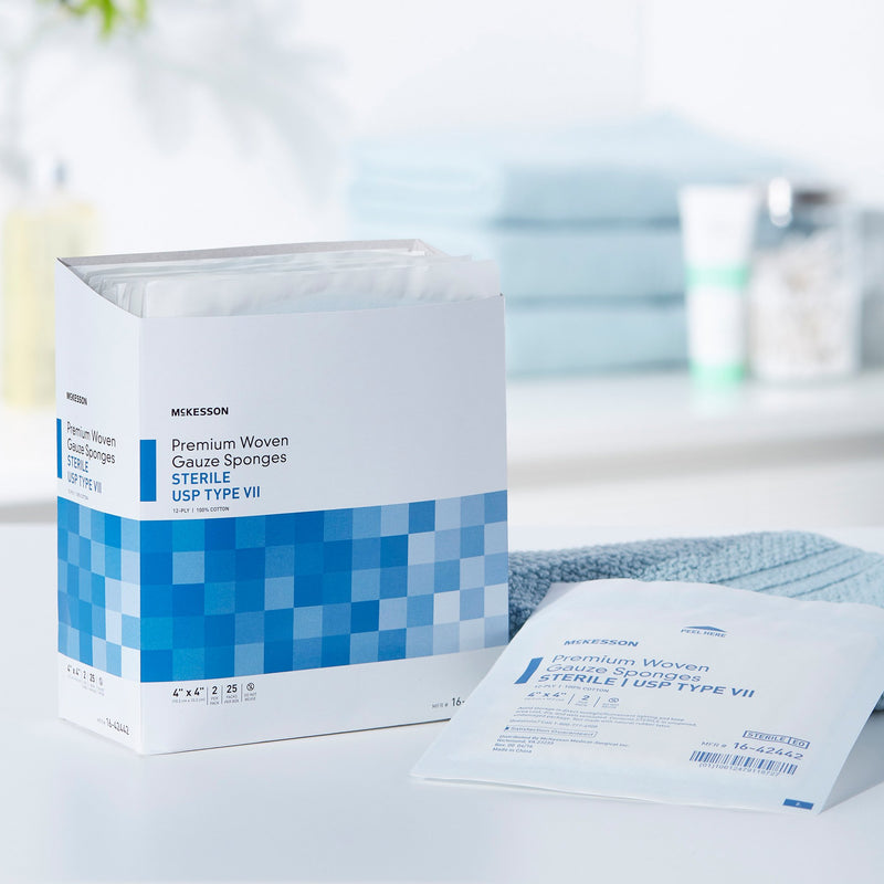 McKesson Sterile USP Type VII Gauze Sponge, 4 x 4 Inch