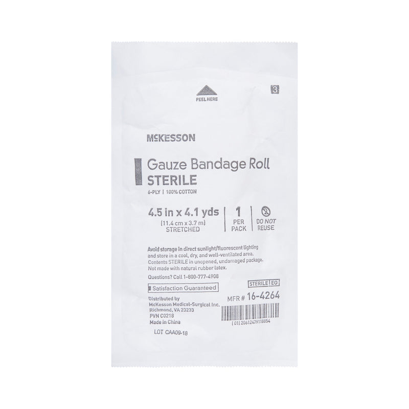 McKesson Sterile Fluff Bandage Roll, 4-1/2 Inch x 4-1/10 Yard