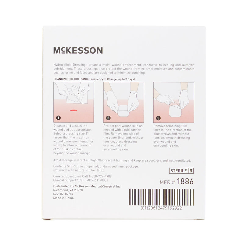 McKesson Hydrocolloid Dressing, 2 x 2 Inch
