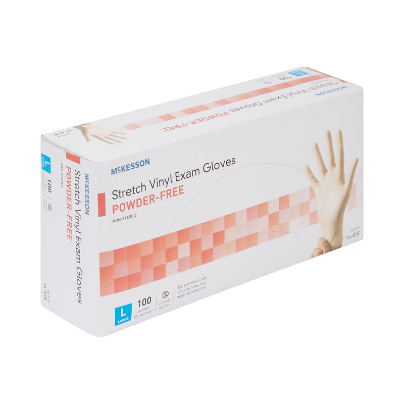 McKesson Stretch Vinyl Exam Glove, Large, Ivory