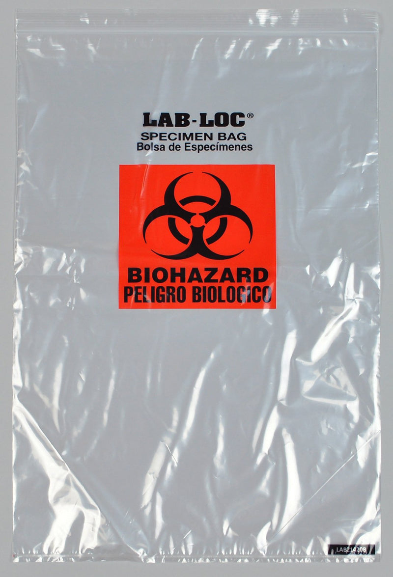 LAB-LOC® Specimen Transport Bag with Document Pouch, 14 x 20 Inch