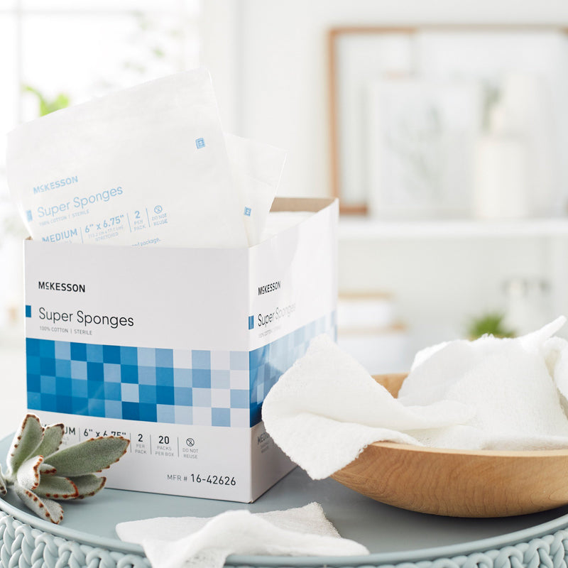 McKesson Sterile Fluff Dressing, 6 x 6-3/4 Inch