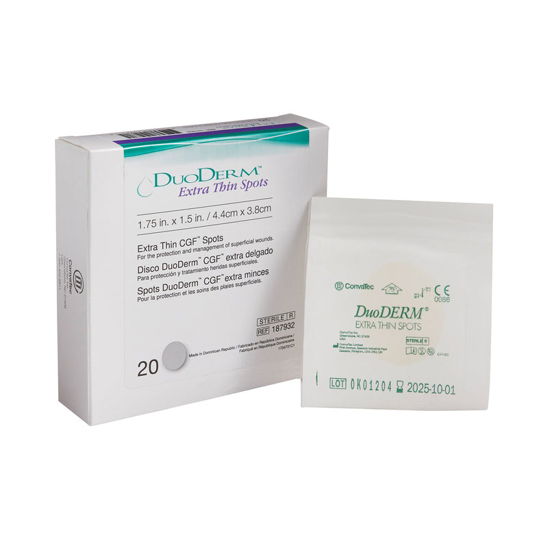 DuoDerm® Extra Thin Spot Hydrocolloid Dressing, 1½ x 1¾ Inch