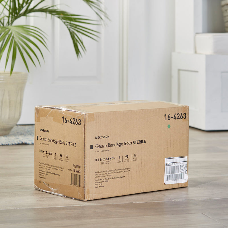 McKesson Sterile Fluff Bandage Roll, 3-2/5 Inch x 3-3/5 Yard