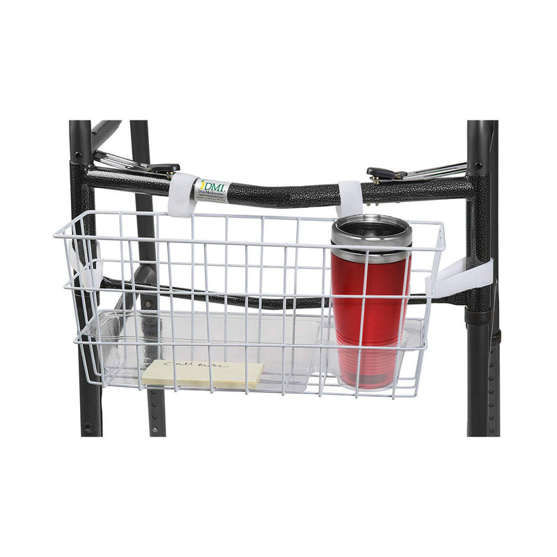 Mabis® Walker Basket, For Use With Walkers, 16 in. L x 5.5 in. W x 7 in. H, Plastic