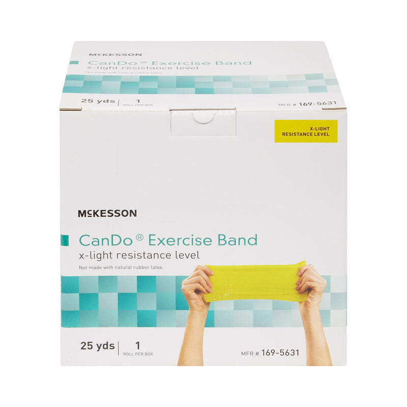 McKesson Exercise Resistance Band, Yellow, 5 Inch x 25 Yard, X-Light Resistance