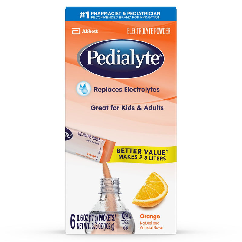 Pedialyte® Powder Packs Orange Pediatric Oral Electrolyte Solution, 17 Gram Individual Packet