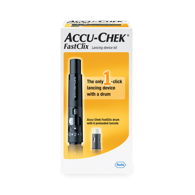 Accu-Chek FastClix Lancet, 11 Depth Settings, Preloaded Safety Drum, Track System