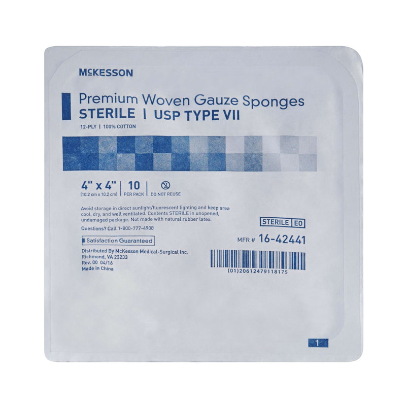 McKesson Sterile USP Type VII Gauze Sponge, 4 x 4 Inch