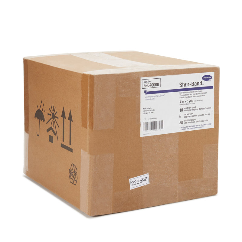 Shur-Band® LF Single Hook and Loop Closure Elastic Bandage, 4 Inch x 5 Yard