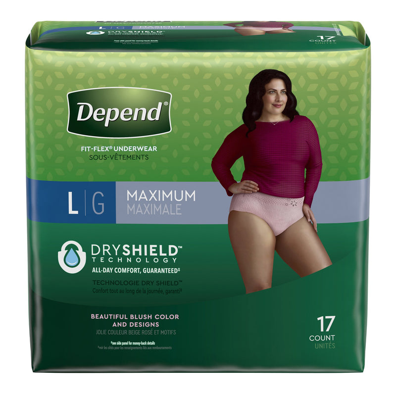 Depend® FIT-FLEX® Womens Absorbent Underwear, Large, Tan