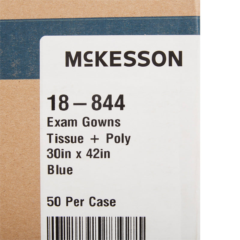 McKesson Patient Exam Gown, 30 x 42 in., Blue