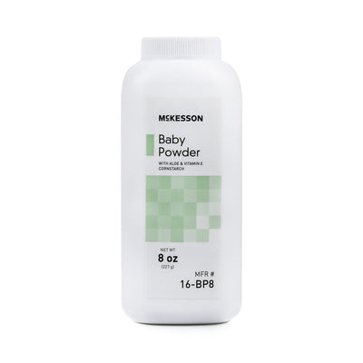 McKesson Baby Aloe and Vitamin E Fresh Scent Cornstarch Powder, 8 oz Shaker Bottle