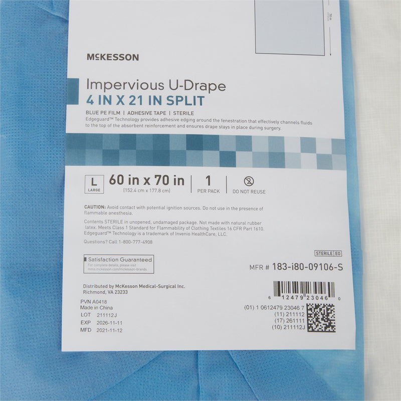 McKesson Sterile Impervious Orthopedic U-Drape, 60 W x 70 L Inch