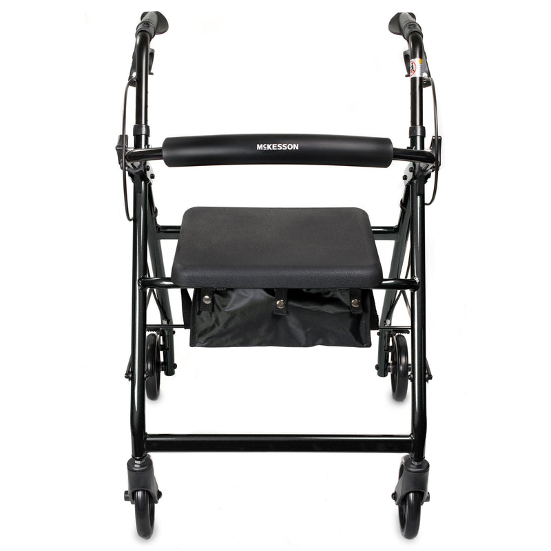 McKesson Folding Aluminum 4-Wheel Rollator, Black