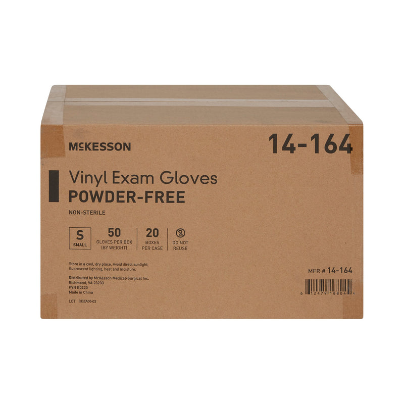 McKesson Confiderm® Vinyl Exam Glove, Small, Clear