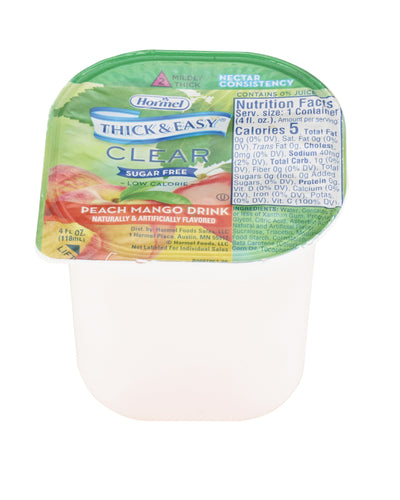 Thick & Easy® Clear Nectar Consistency Sugar-Free Peach Mango Thickened Beverage, 4-ounce Cup