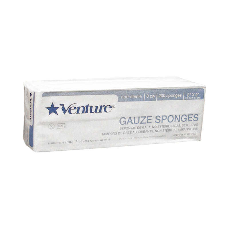 Venture™ NonSterile Gauze Sponge, 2 x 2 Inch