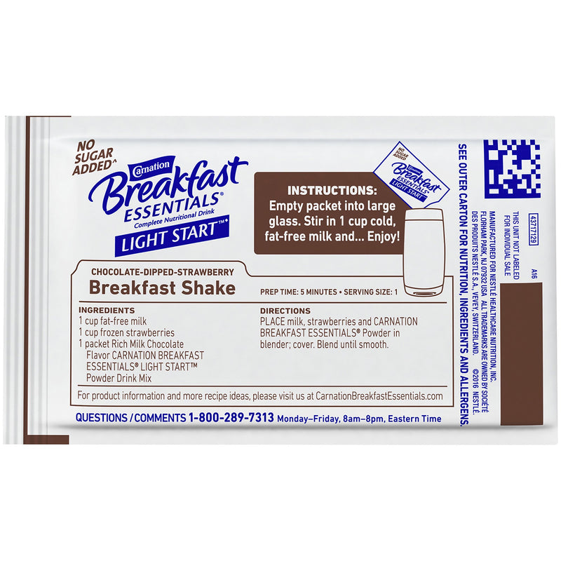 Carnation Breakfast Essentials® Light Start Chocolate Oral Supplement, 20 Gram Packet