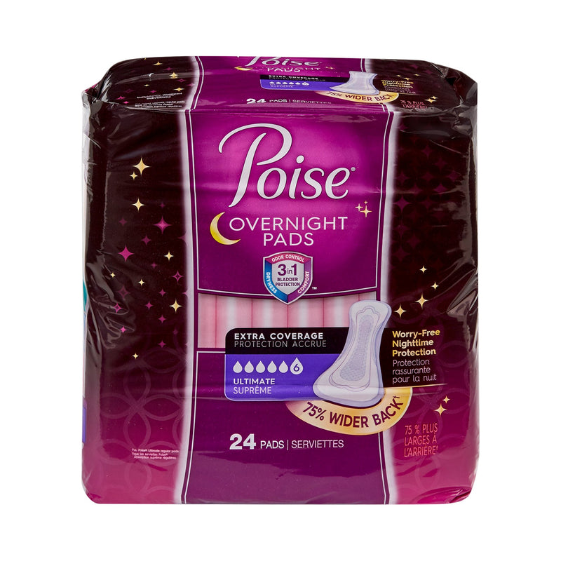 Poise® Overnight Ultimate Bladder Control Pad, 16.2-Inch Length