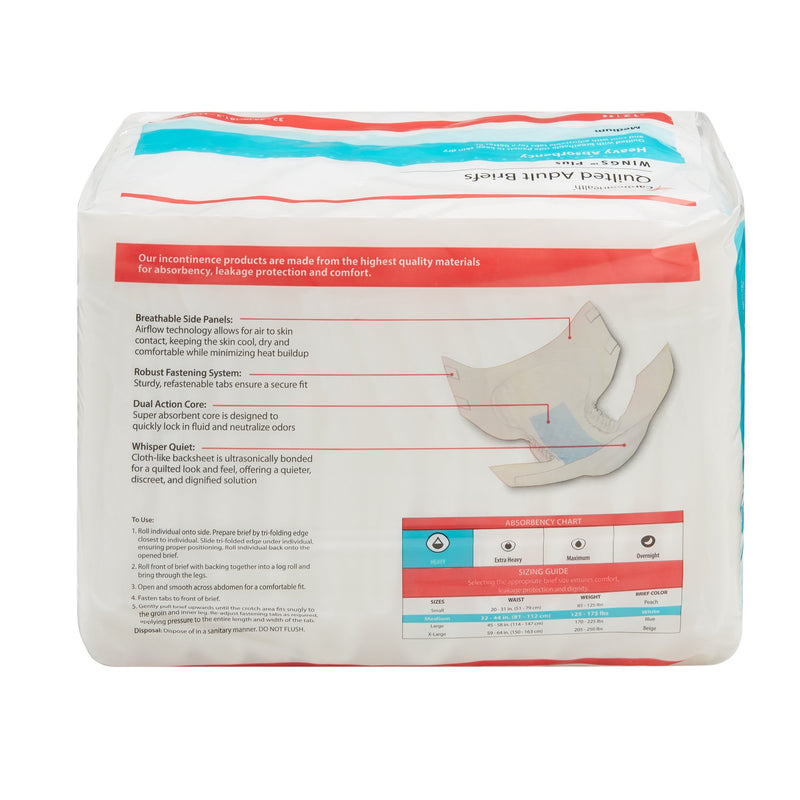 Wings™ Plus Quilted Heavy Absorbency Incontinence Brief, Medium