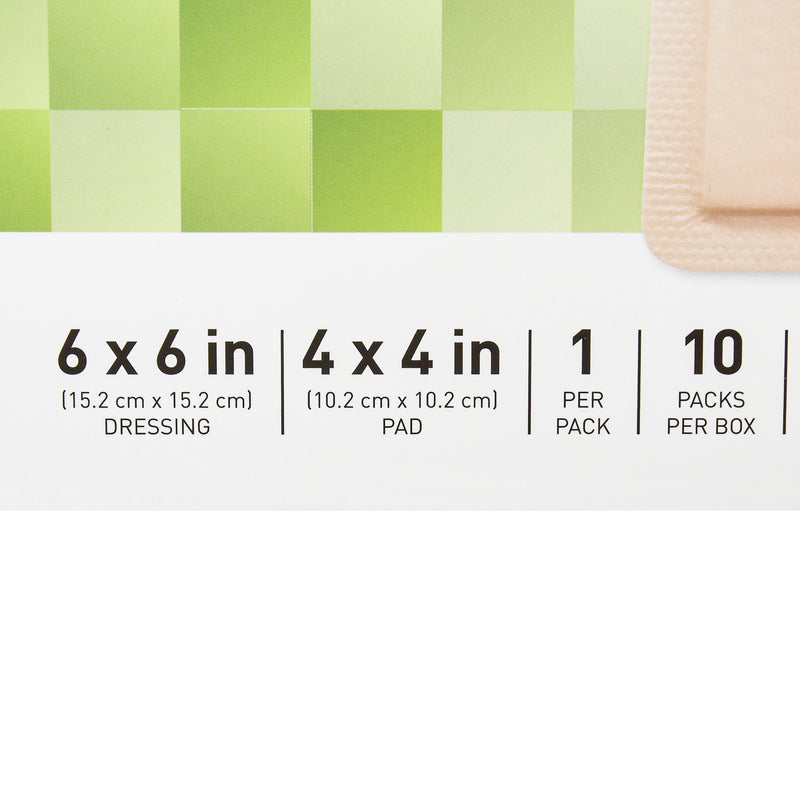 McKesson Lite Silicone Gel Adhesive with Border Thin Silicone Foam Dressing, 6 x 6 Inch