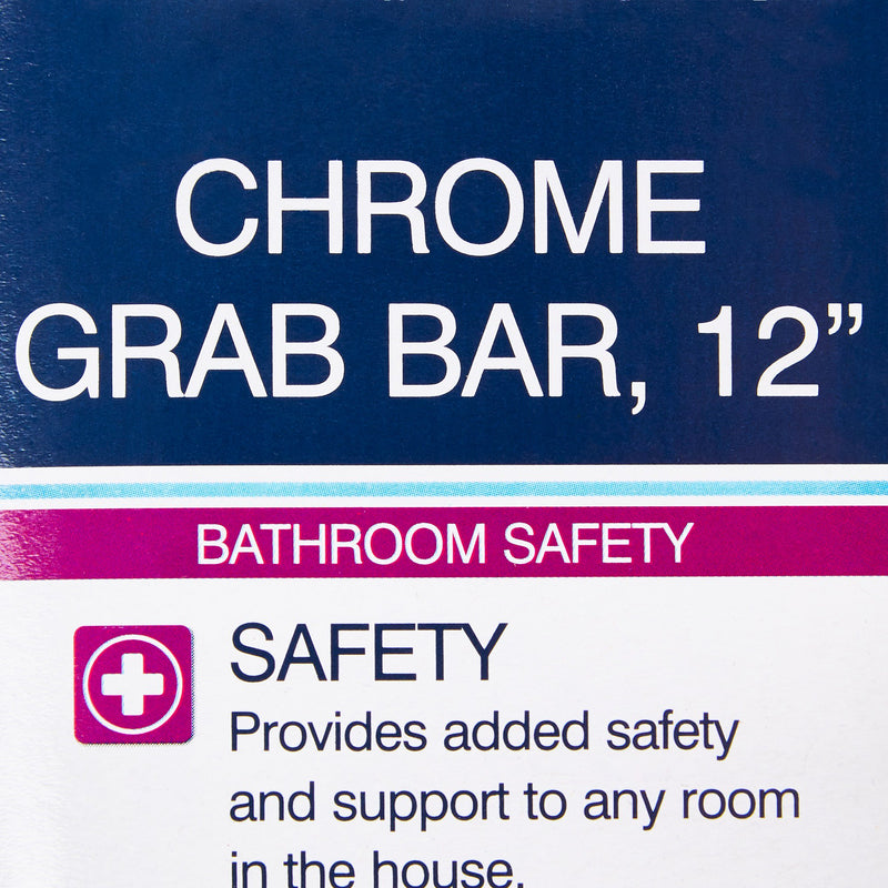 drive™ Chrome Knurled Grab Bar, 12"