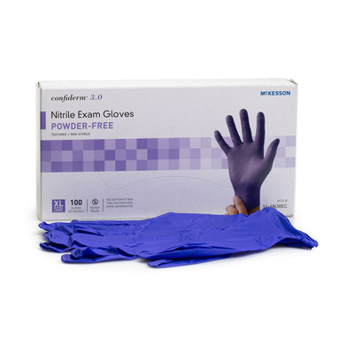 McKesson Confiderm® 3.0 Nitrile Exam Glove, Extra Large, Blue