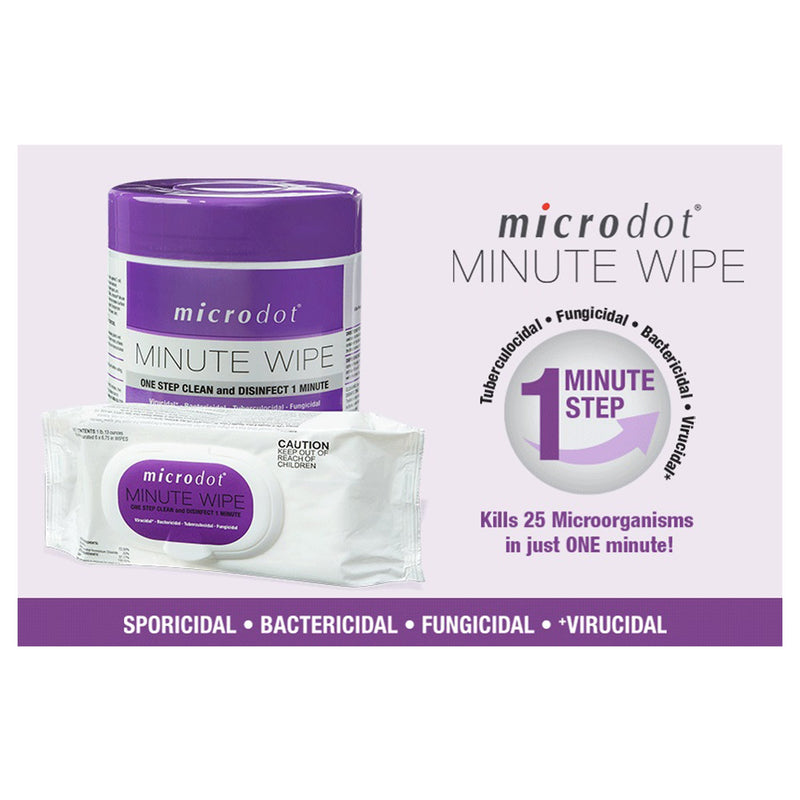 microdot® Minute Wipe, 60 Count Flat Pack