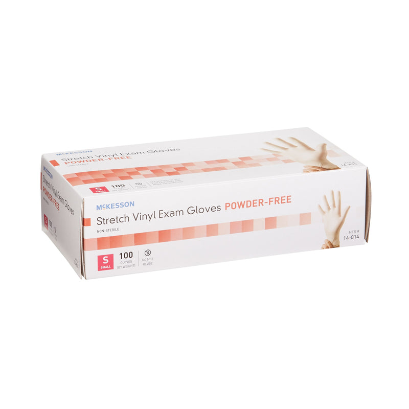 McKesson Stretch Vinyl Exam Glove, Small, Ivory