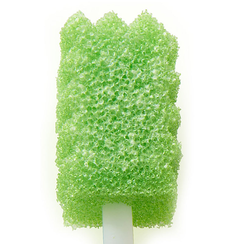 Toothette Plus Oral Swabsticks Foam Tip Untreated, 6" Length, Green