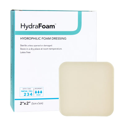 HydraFoam™ Nonadhesive without Border Foam Dressing, 2 x 2 Inch