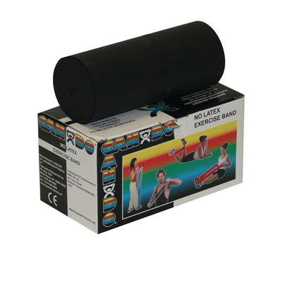 CanDo® Exercise Resistance Band, Black, 5 Inch x 6 Yard, X-Heavy Resistance