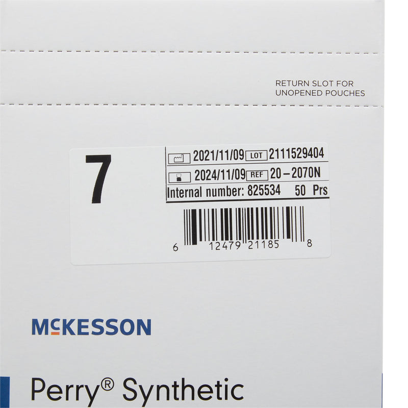 McKesson Perry® Polyisoprene Standard Cuff Length Surgical Glove, Size 7, Green