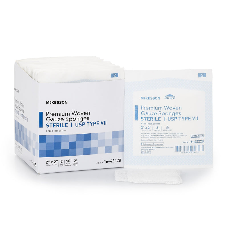 McKesson Sterile USP Type VII Gauze Sponge, 2 x 2 Inch