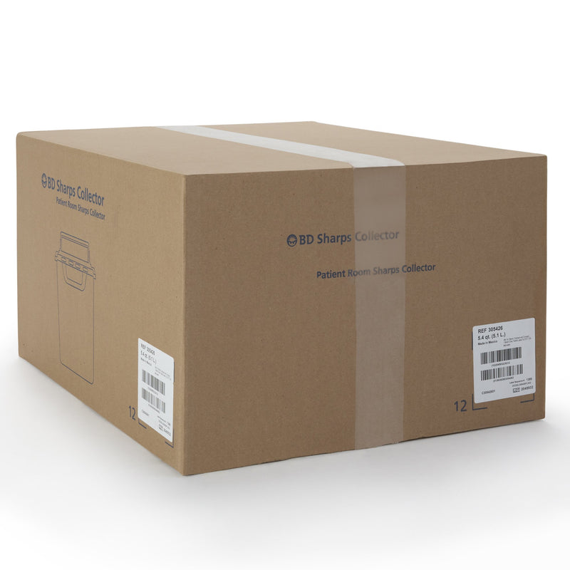 Becton Dickinson Red Sharps Container, 10¾ x 10¾ x 4 Inch, 5.4 Quart