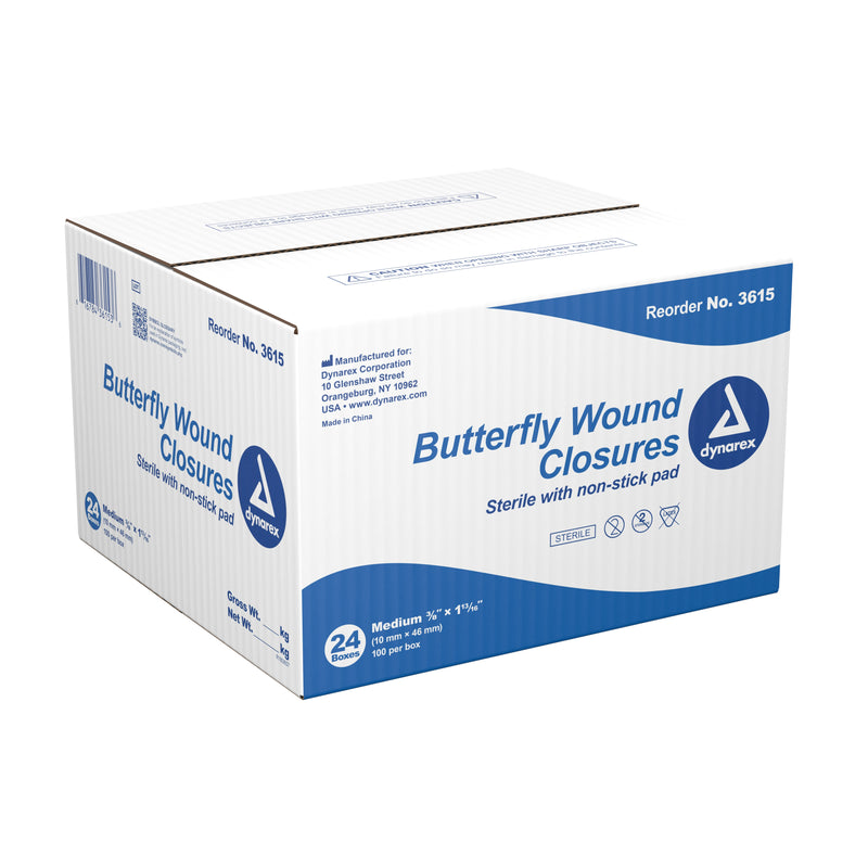 dynarex® Butterfly Wound Closure Strip, 3/8 by 1-13/16 Inches