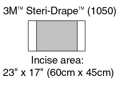 3M Steri- Sterile Large Incise Surgical Drape, 17 W x 23 L Inch