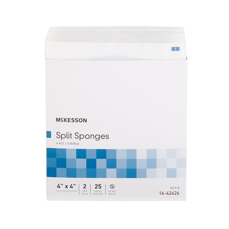 McKesson IV/Drain Split Dressing, 4 x 4 Inch