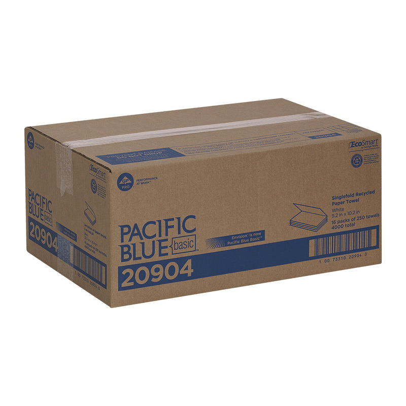 Pacific Blue Basic™ Single-Fold Paper Towel, 250 Sheets per Pack