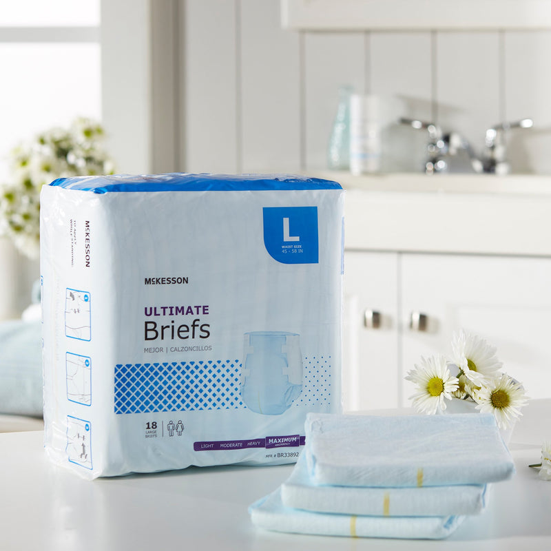 McKesson Ultimate Maximum Absorbency Incontinence Brief, Large