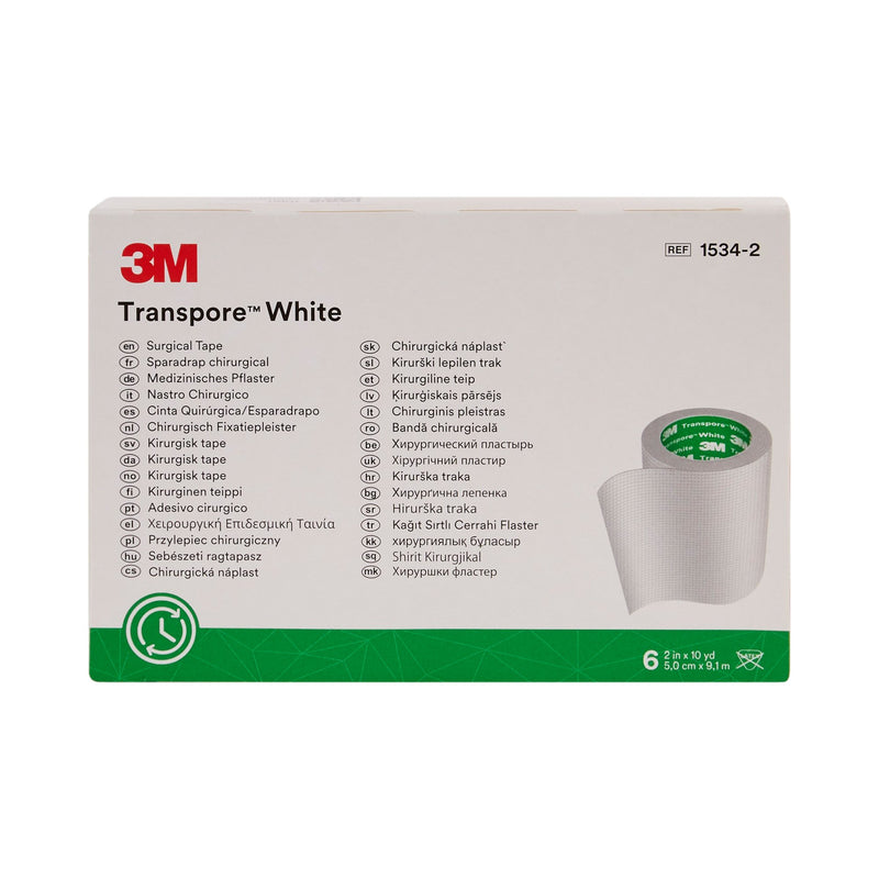 3M™ Transpore™ Plastic Medical Tape, 2 Inch x 10 Yard, White